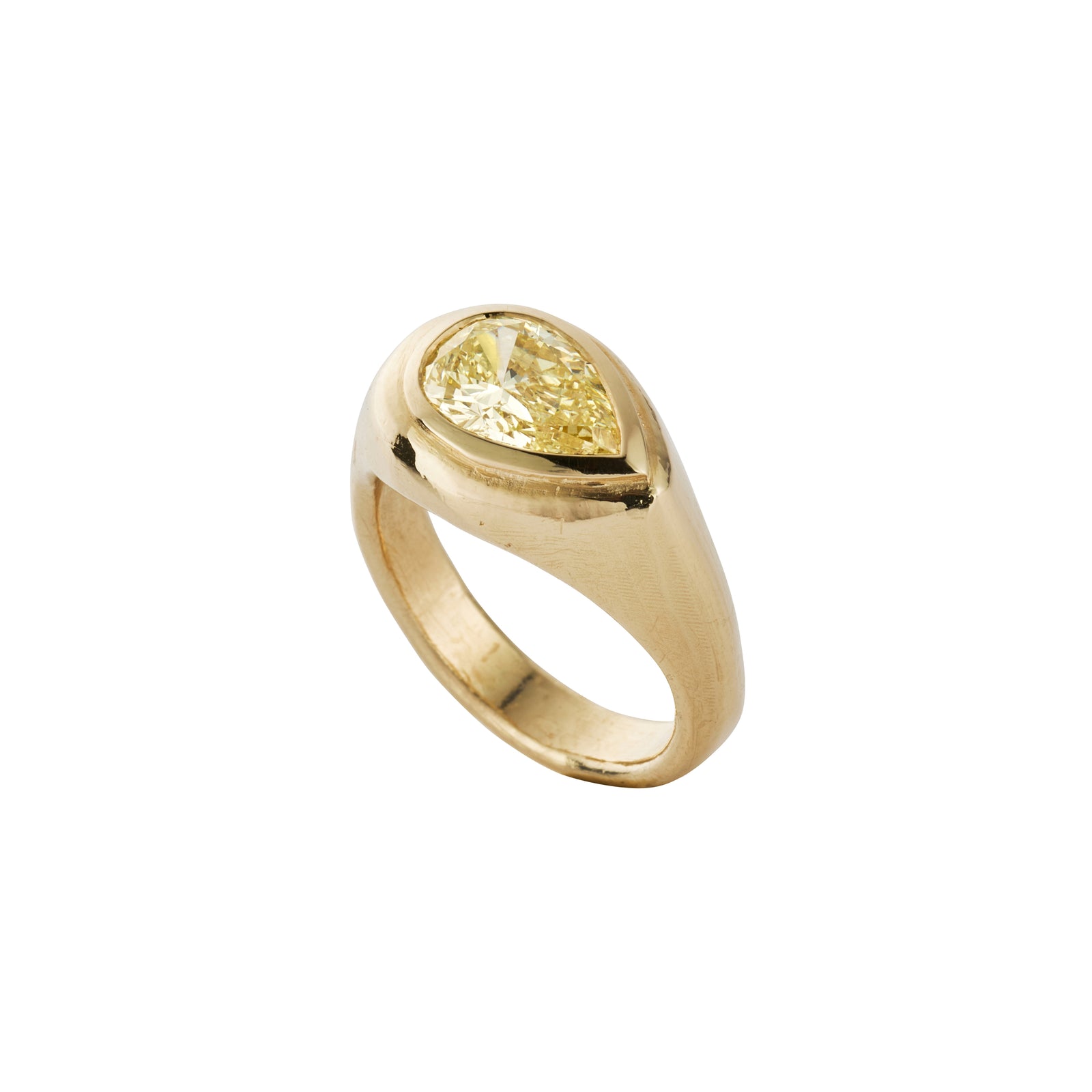 SOLEA Gold Yellow Pear Diamond Ring
