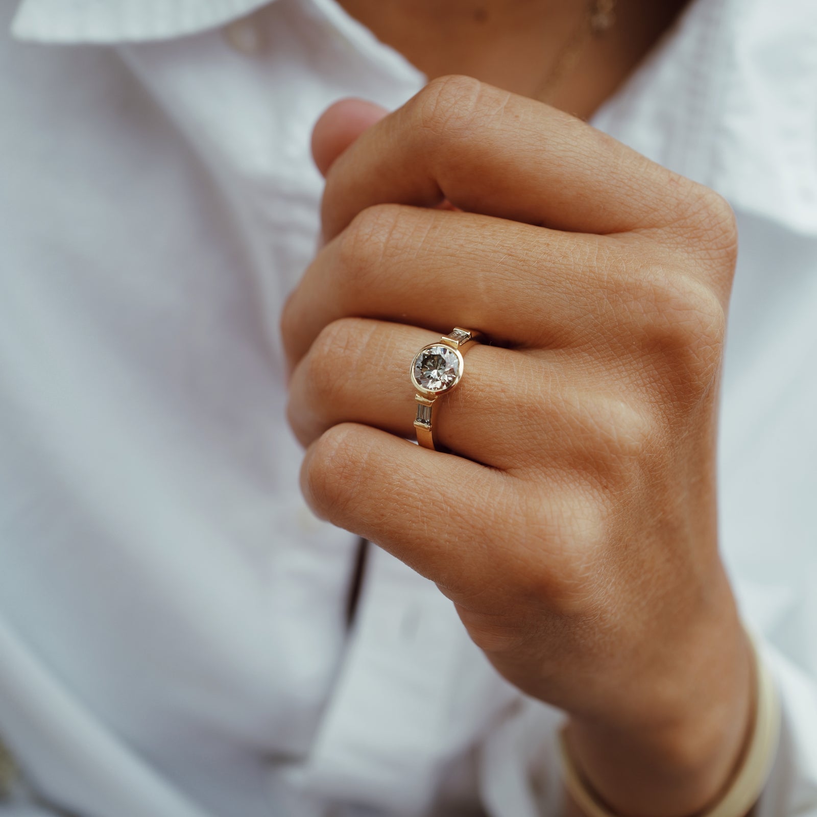 SOLEIL Gold Champagne Diamond Ring