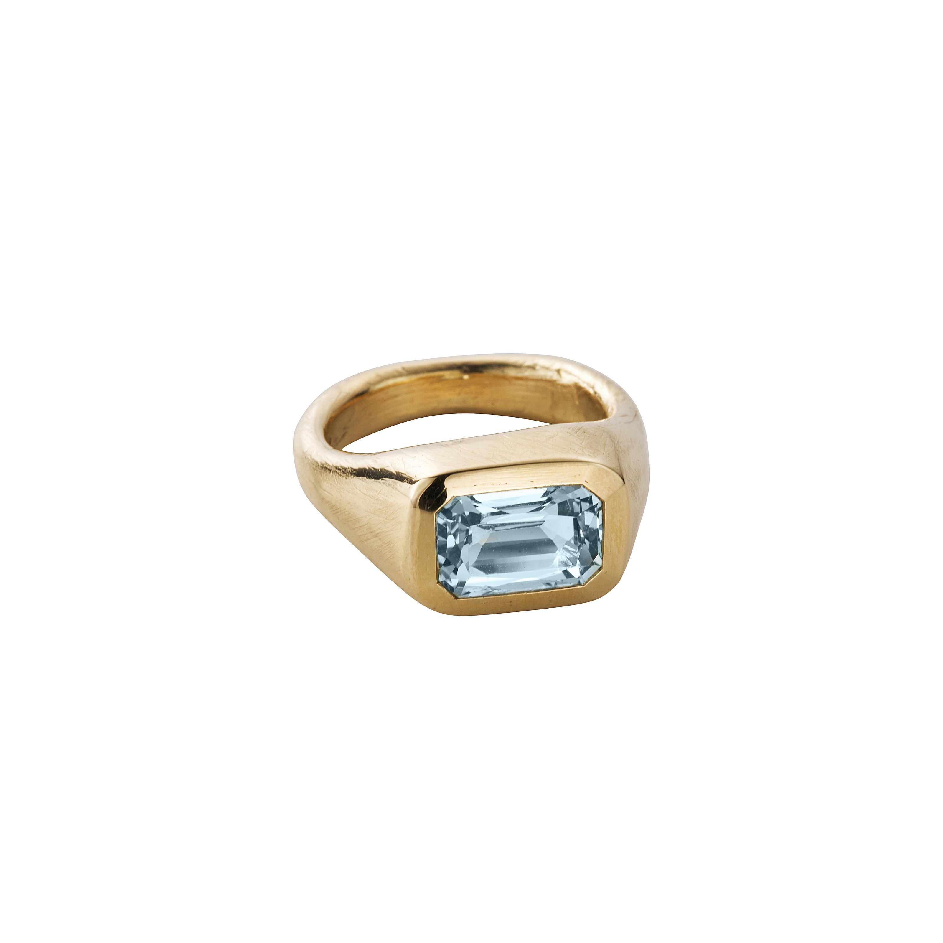 SORA Gold Zimbaqua Aquamarine Ring