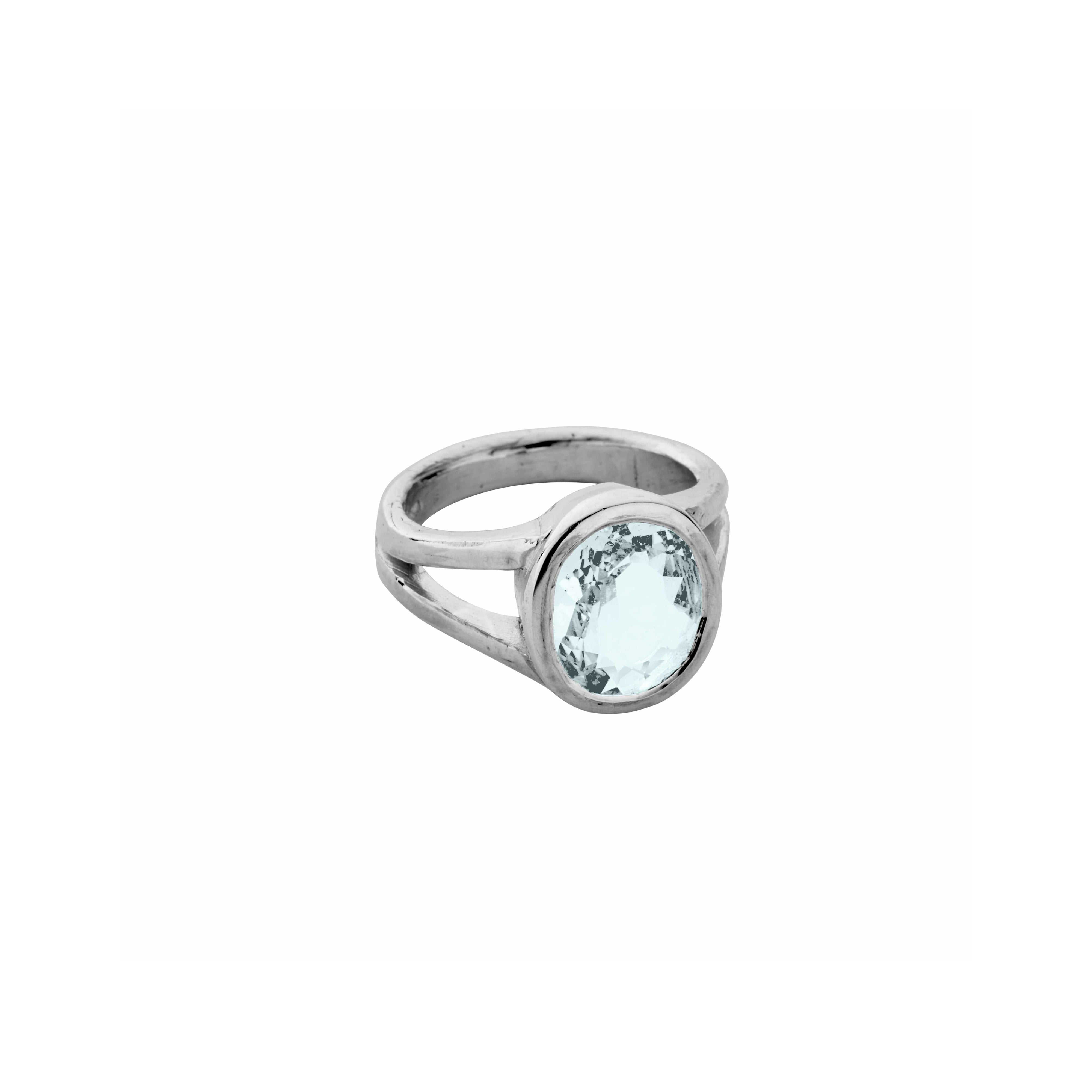 Aquamarine Ring // Aquamarine Jewelry popular // Sterling Silver // Village Silversmith