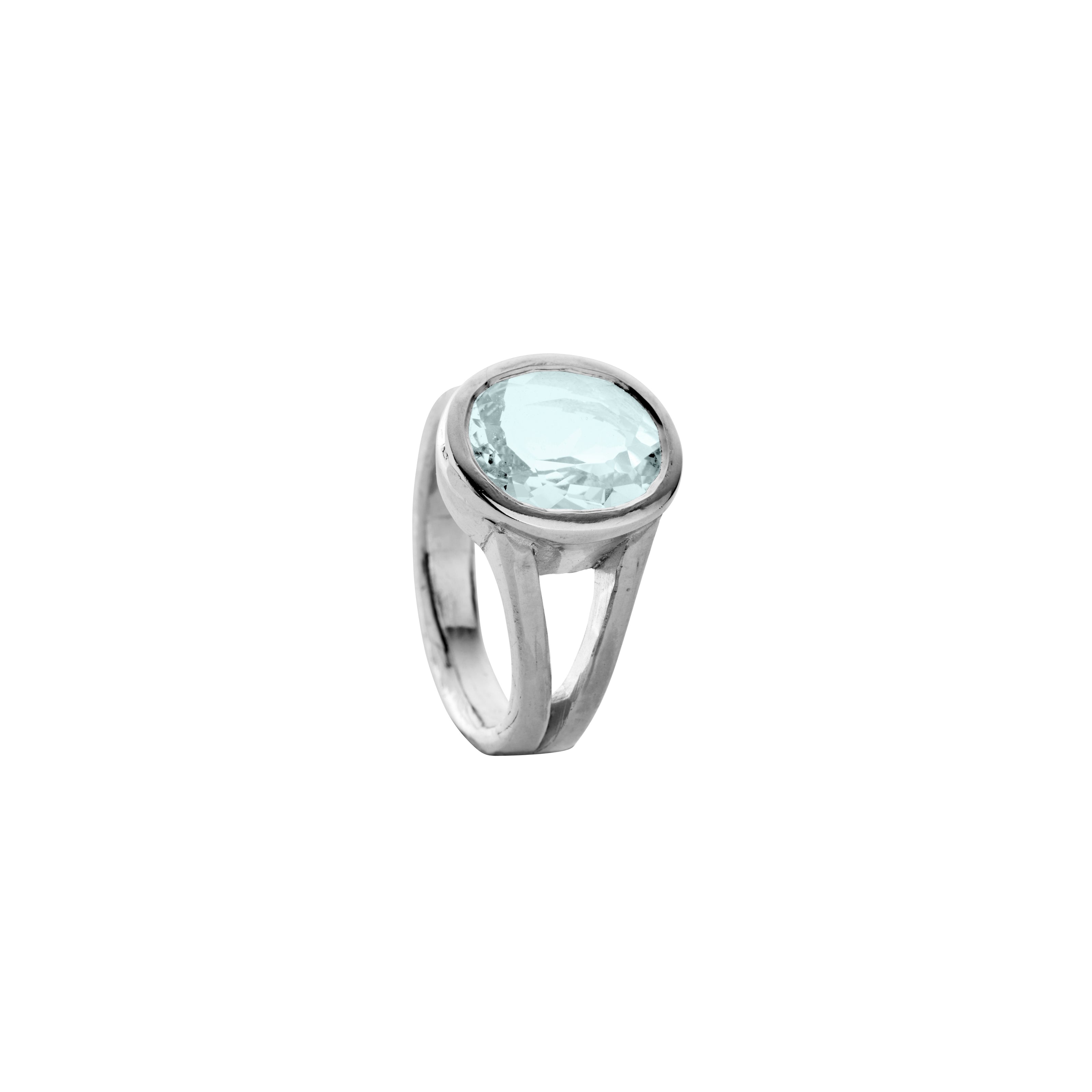 SOSA Silver Zimbaqua Aquamarine Ring