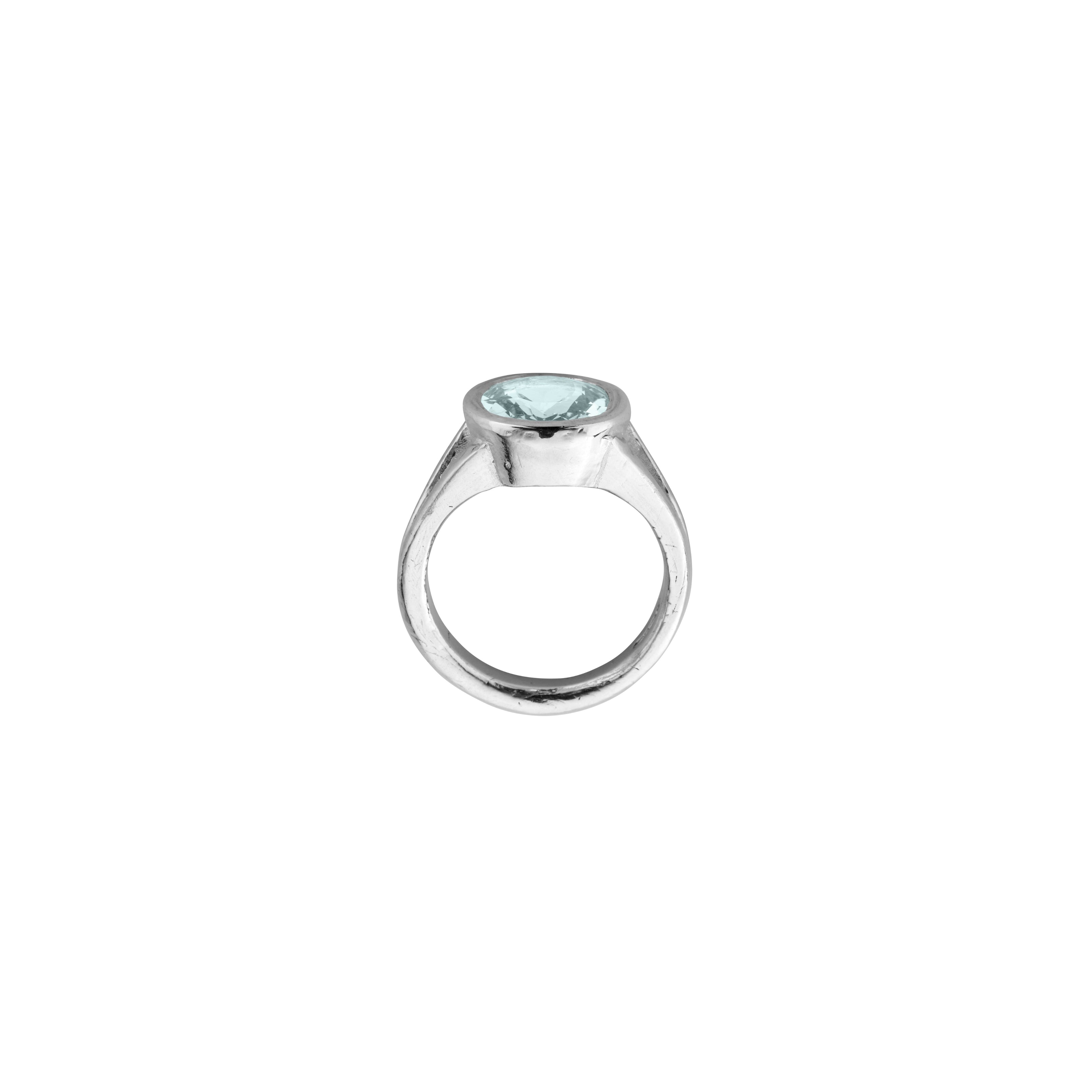 SOSA Silver Zimbaqua Aquamarine Ring