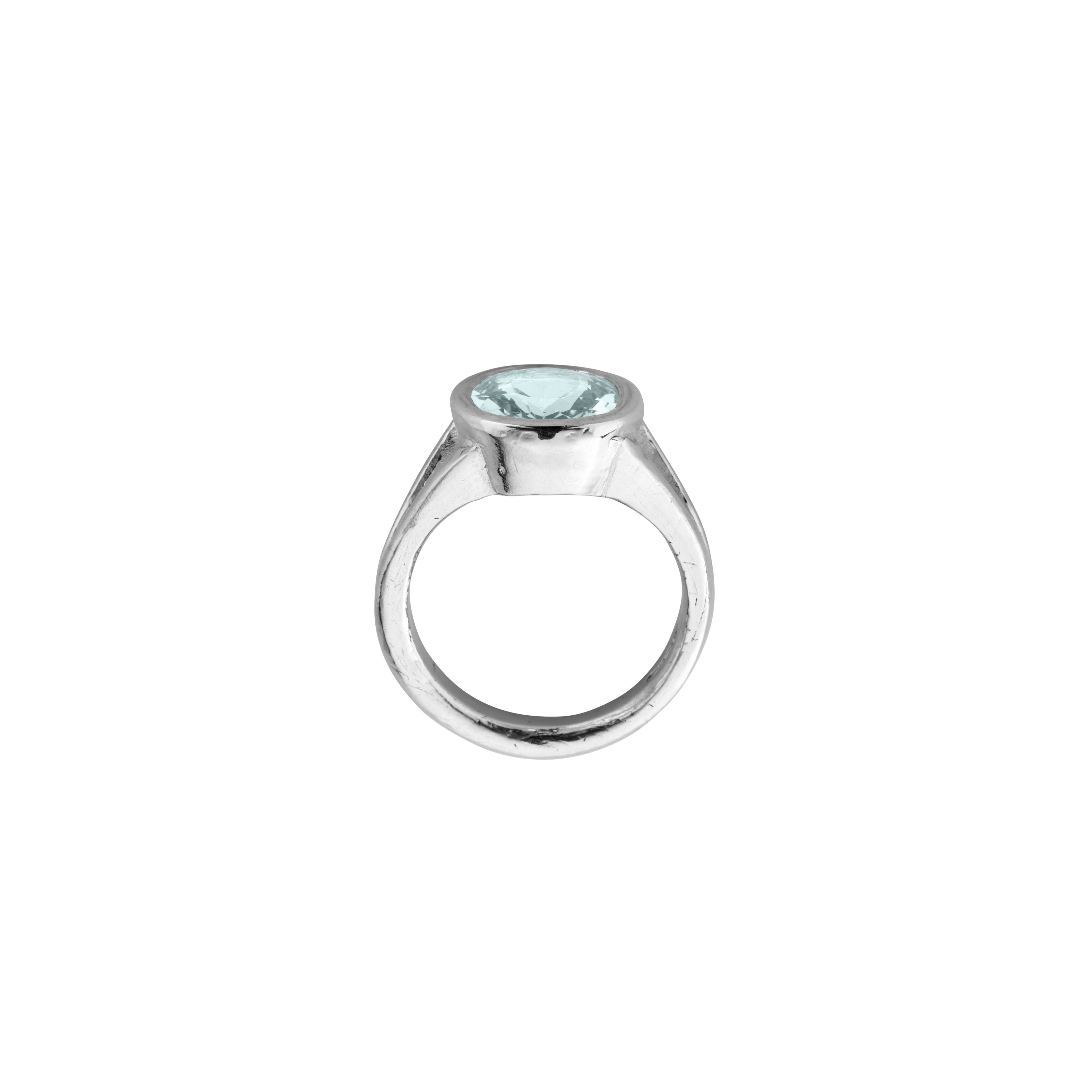 SOSA Silver Zimbaqua Aquamarine Ring