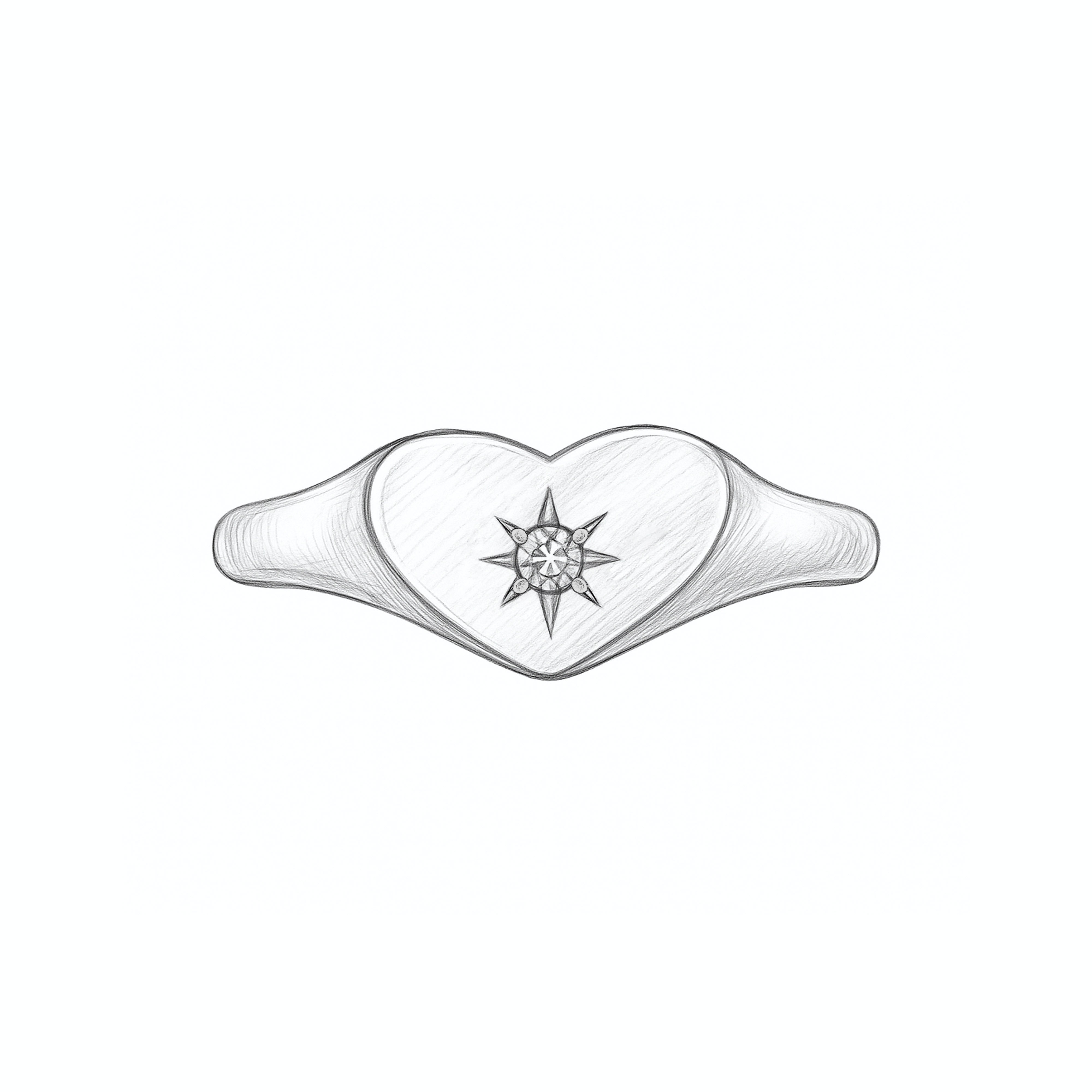 Silver Heart Signet Ring – Daniella Draper