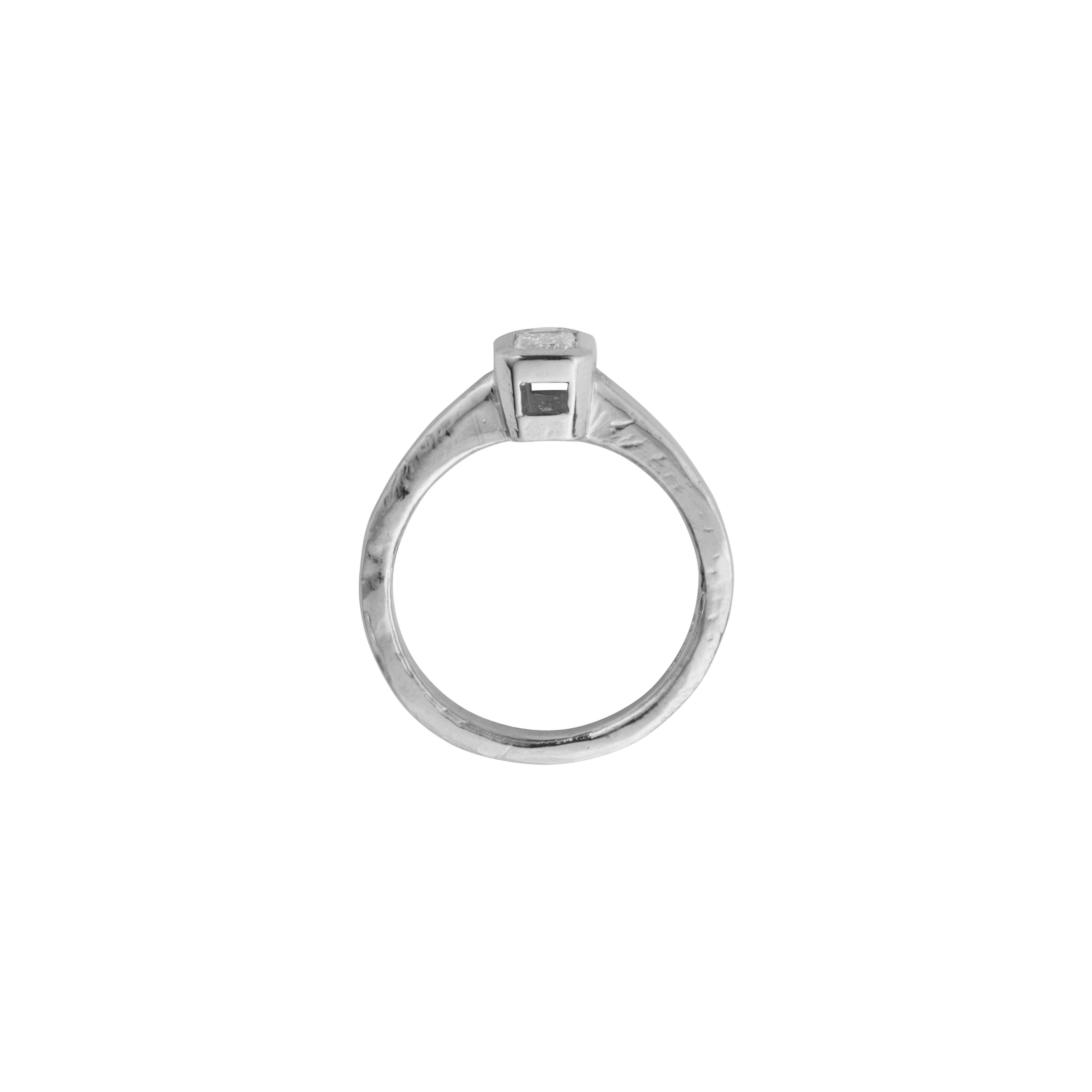 'The Heirloom' 18ct White Gold Emerald Lab Grown Diamond Bezel Engagement Ring