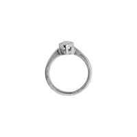 'The Muse' Silver Pear 0.5ct Natural Diamond Bezel Engagement Ring