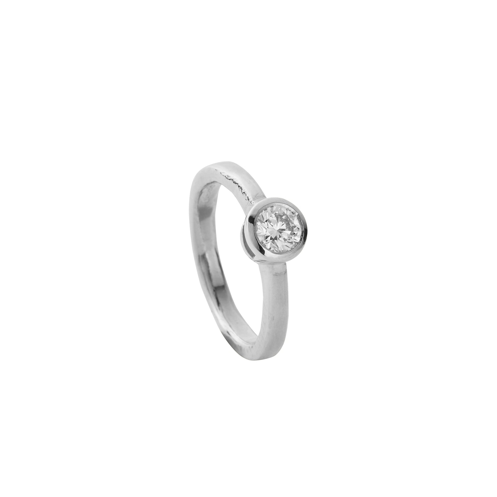'The Eternity' Silver Round 0.5ct Lab Grown Diamond Bezel Engagement Ring
