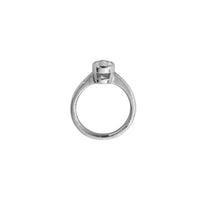 'The Story' Silver Oval 1ct Natural Diamond Bezel Engagement Ring