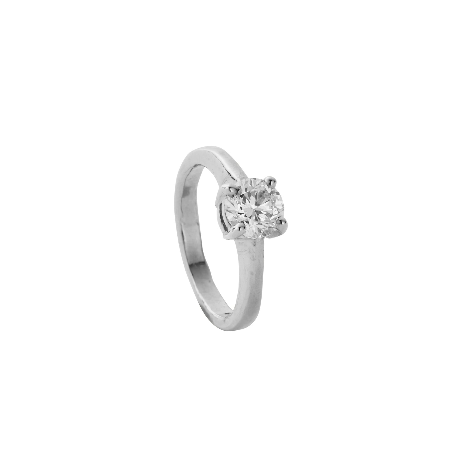 'The Eternity' Silver Round 1ct Natural Diamond Claw Engagement Ring