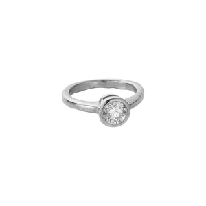'The Eternity' Silver Round 1ct Lab Grown Diamond Bezel Engagement Ring