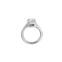 'The Heirloom' Silver Emerald 2ct Lab Grown Diamond Bezel Engagement Ring