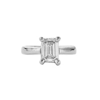 'The Heirloom' Silver Emerald 2ct Lab Grown Diamond Claw Engagement Ring