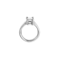 'The Heirloom' Silver Emerald 2ct Lab Grown Diamond Claw Engagement Ring