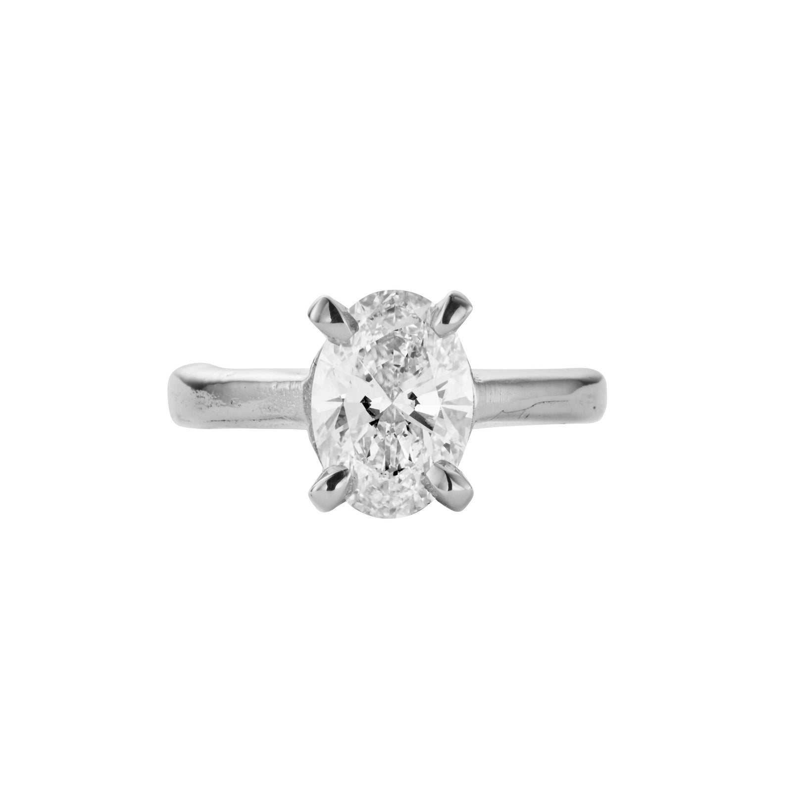 'The Story' Silver Oval 2ct Lab Grown Diamond Claw Engagement Ring