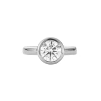 'The Eternity' Silver Round 2ct Lab Grown Diamond Bezel Engagement Ring