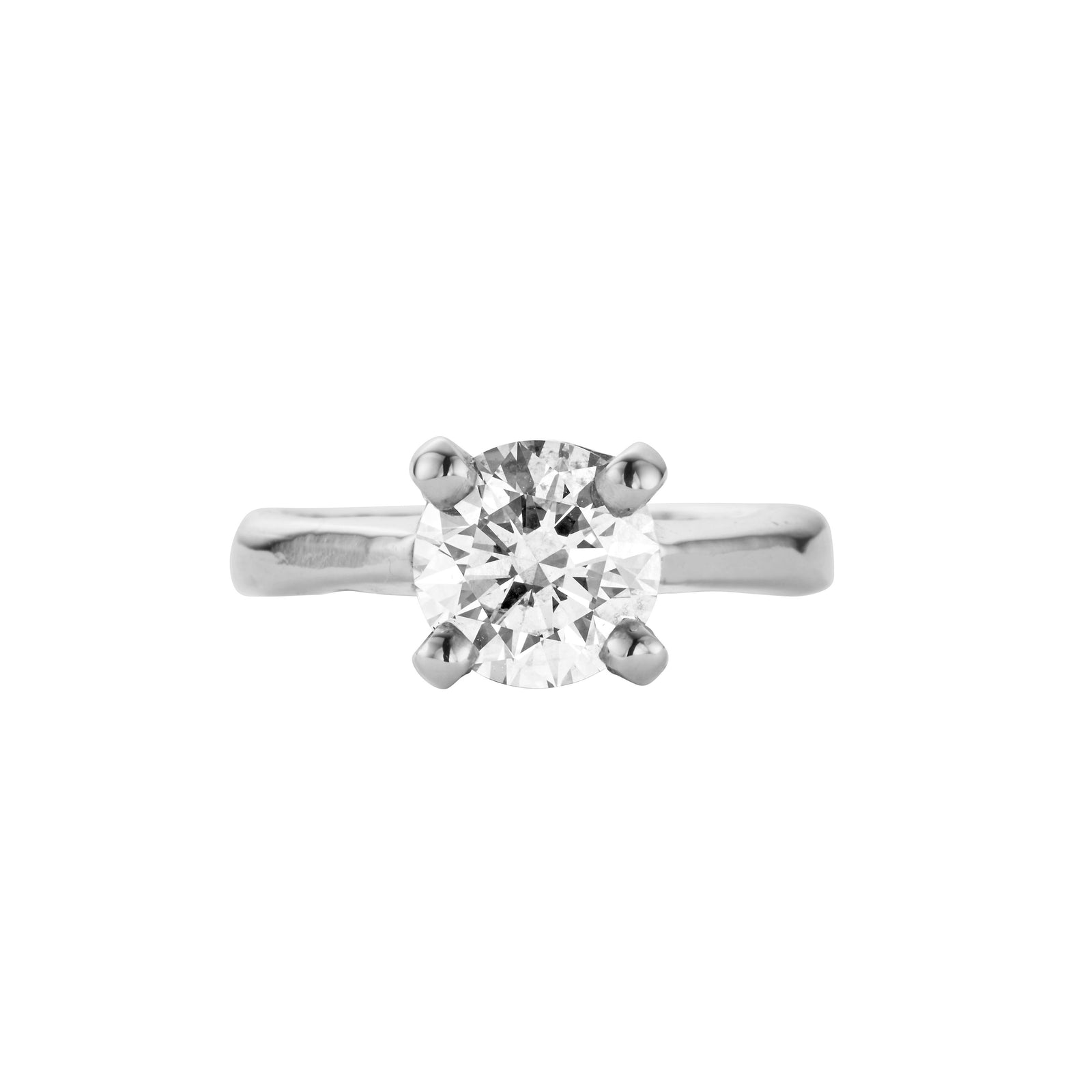 'The Eternity' Silver Round 2ct Lab Grown Diamond Claw Engagement Ring