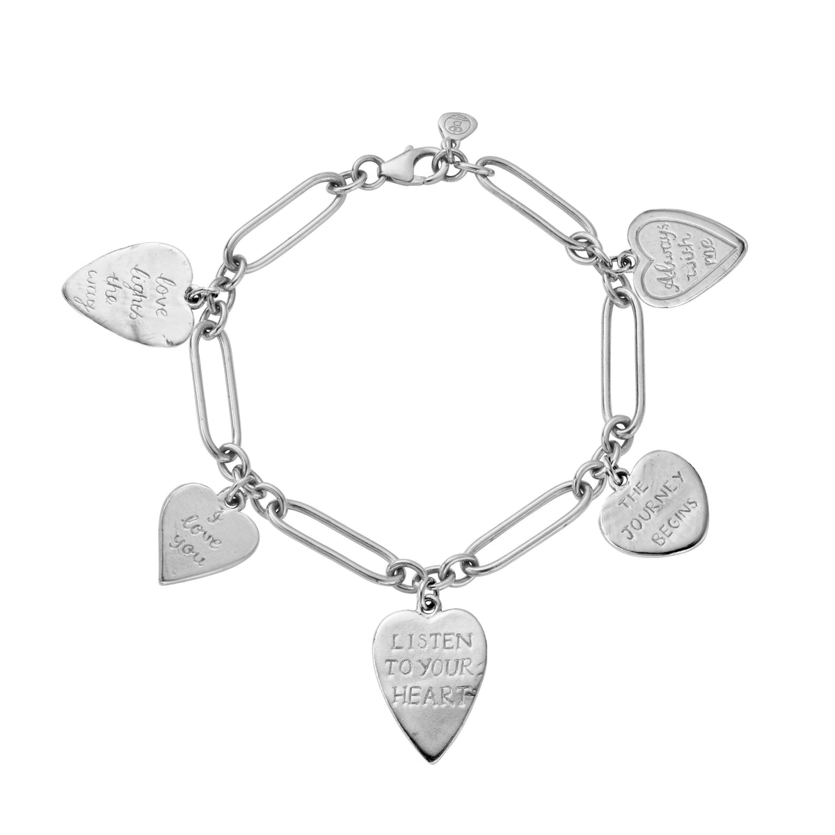 Silver Heart Token Bracelet