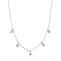 Silver Five DD Tennis Ball Necklace