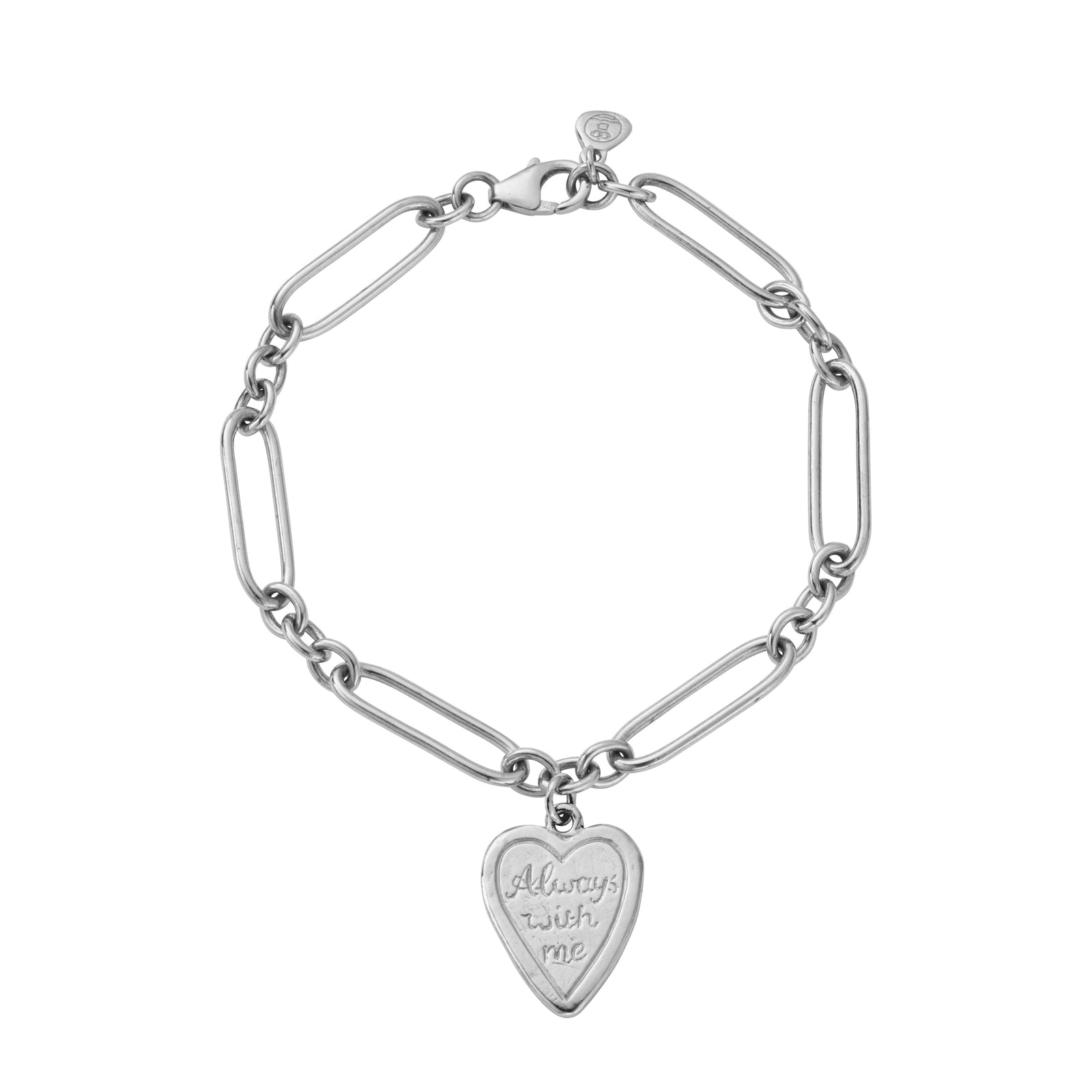 Silver 'Always With Me' Love Token Bracelet