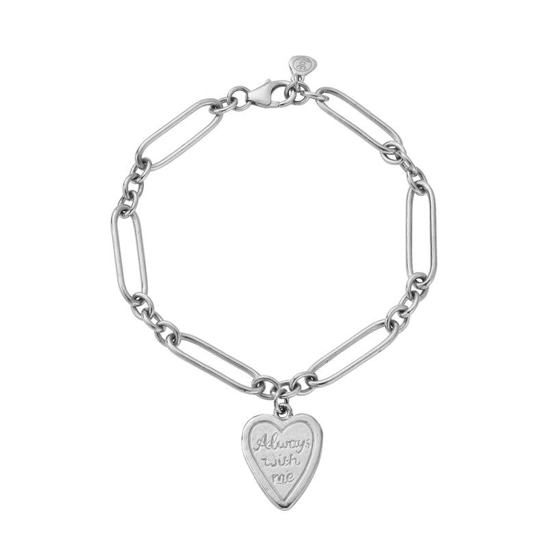 Silver 'Always With Me' Love Token Bracelet