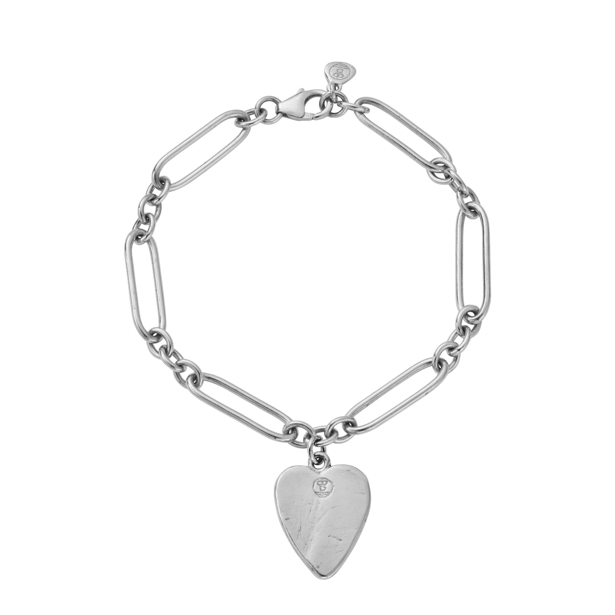 Silver 'Listen To Your Heart' Heart Token Bracelet