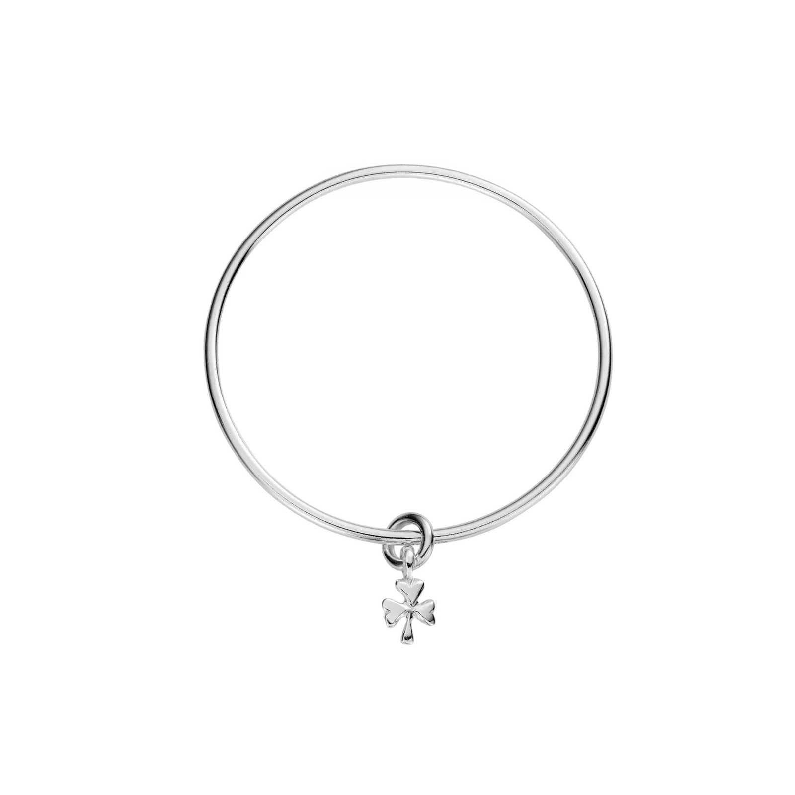 Silver Baby Shamrock Bangle
