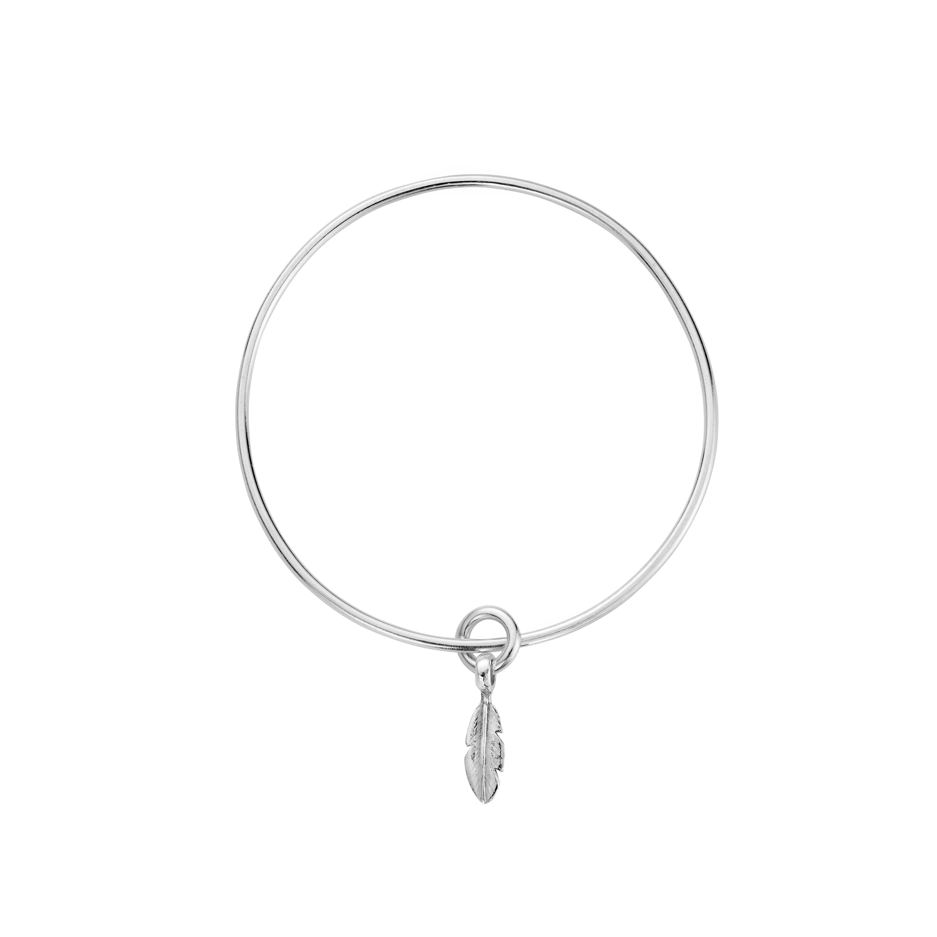 Silver Baby Feather Bangle