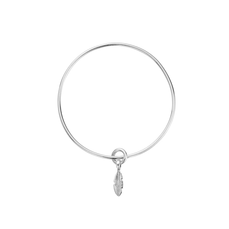 Silver Baby Feather Bangle