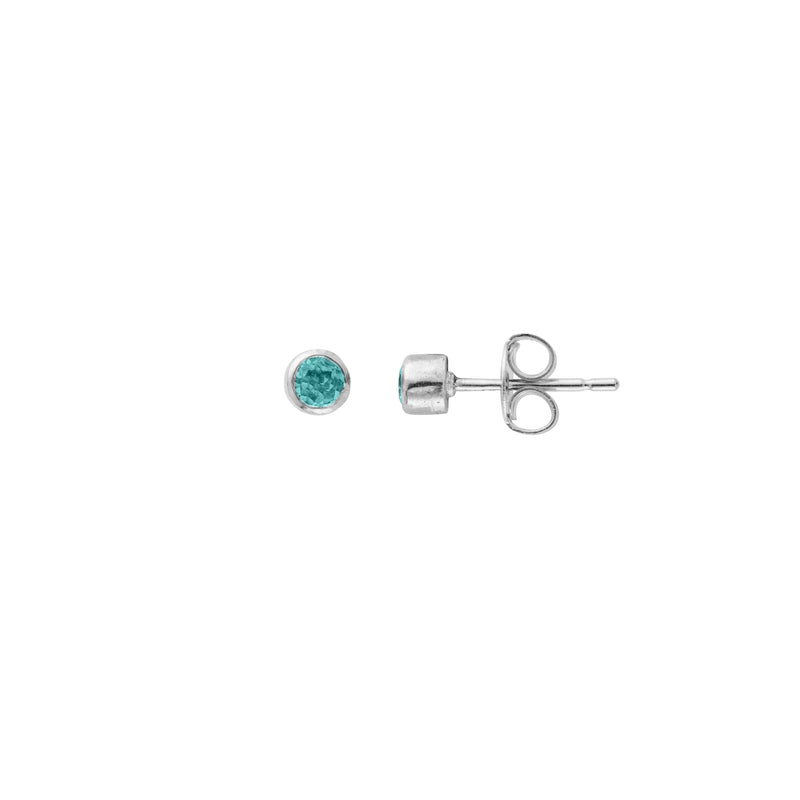 Silver Blue Topaz 'Balance' Stud Earring