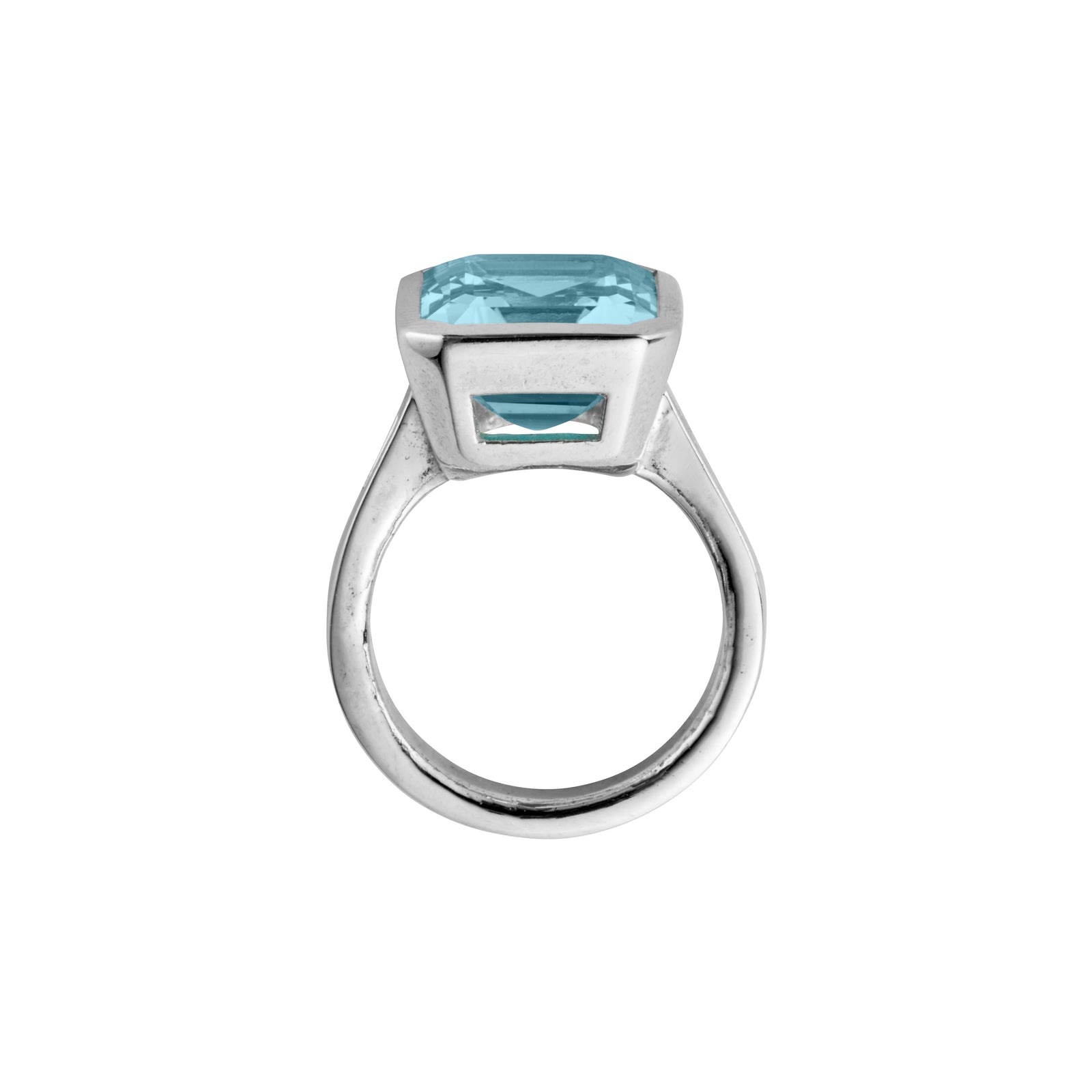 Silver Juno Blue Topaz & Diamond Ring