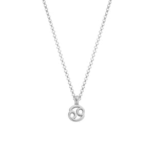 Silver Cancer Men's Horoscope Necklace