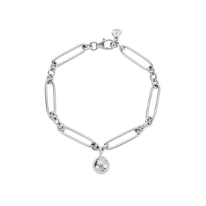 Silver DD Tennis Ball Chain Bracelet