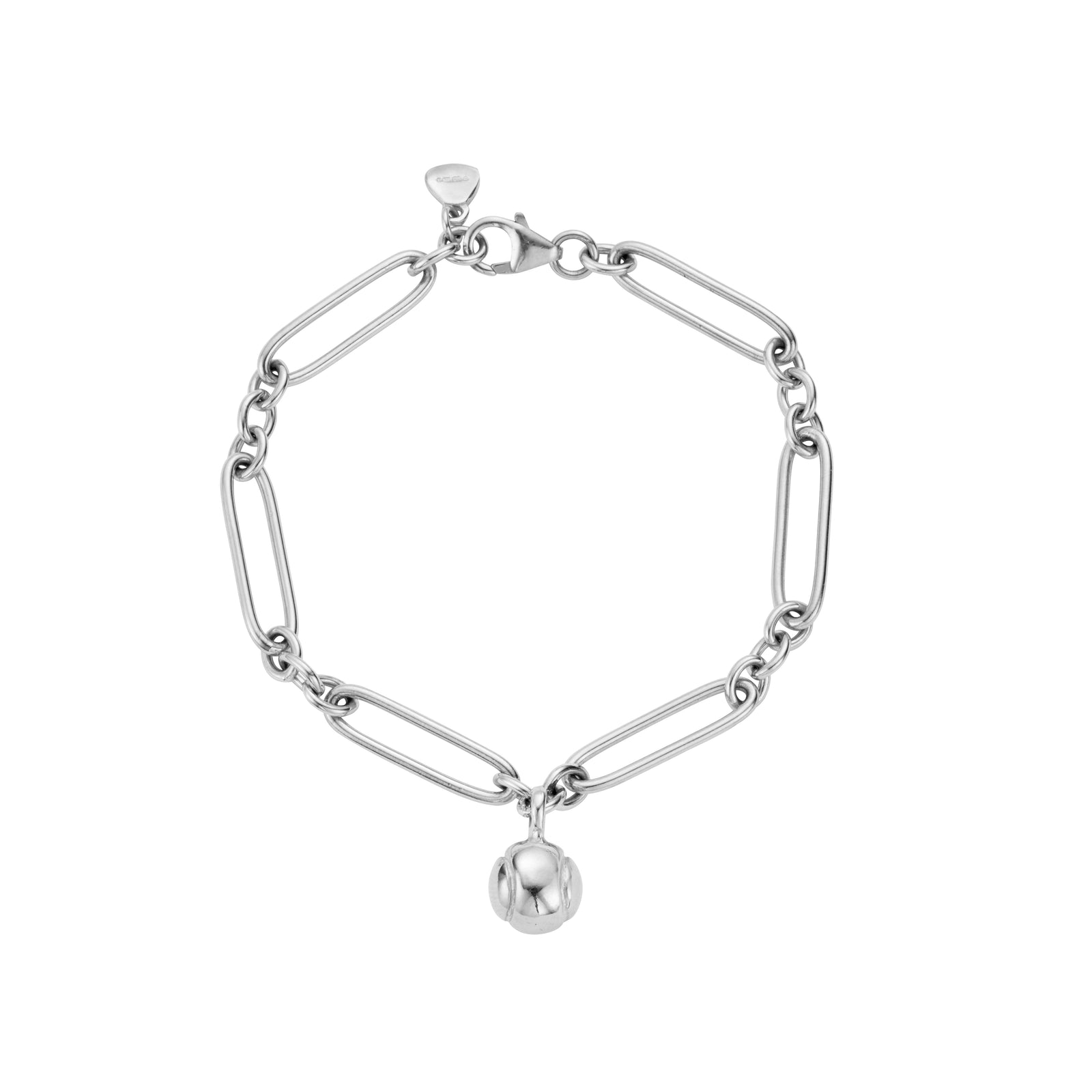 Silver DD Tennis Ball Chain Bracelet