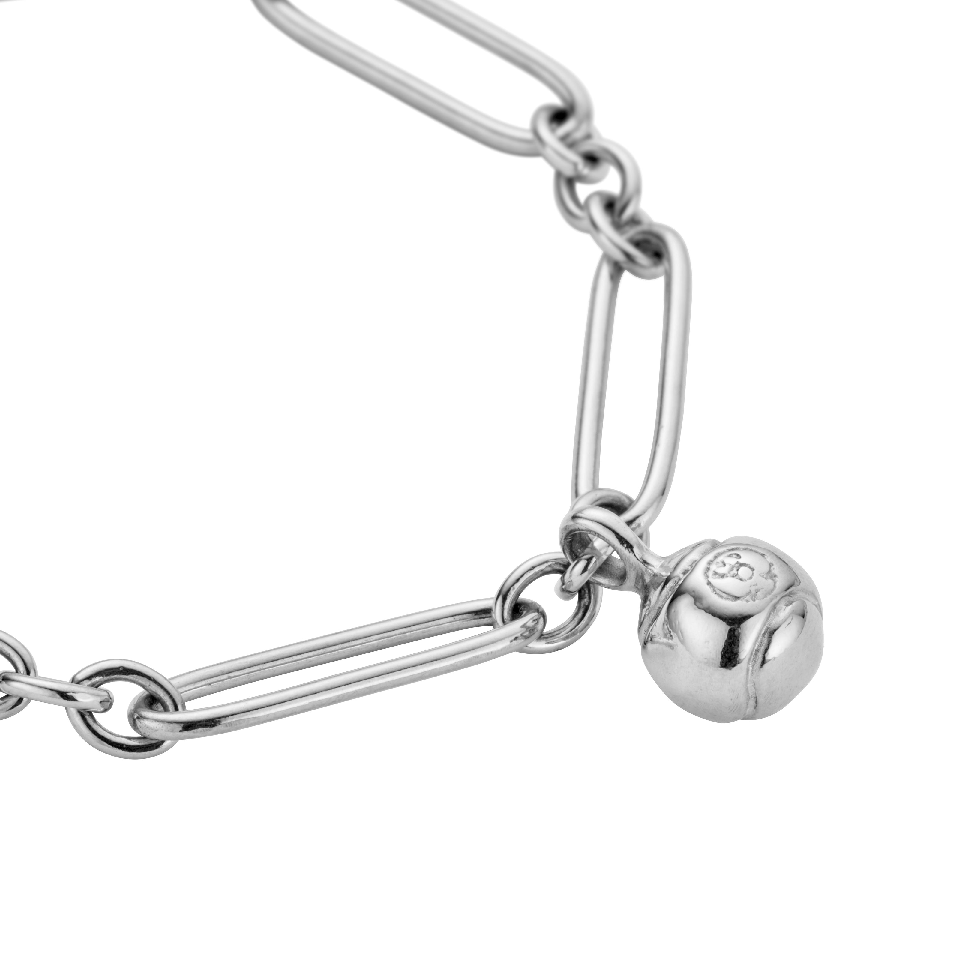Silver DD Tennis Ball Chain Bracelet