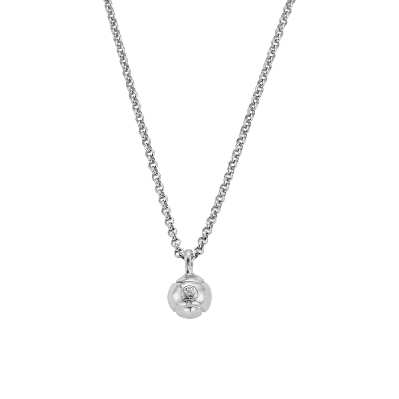 Silver DD Tennis Ball Necklace