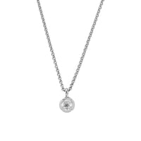 Silver DD Tennis Ball Necklace