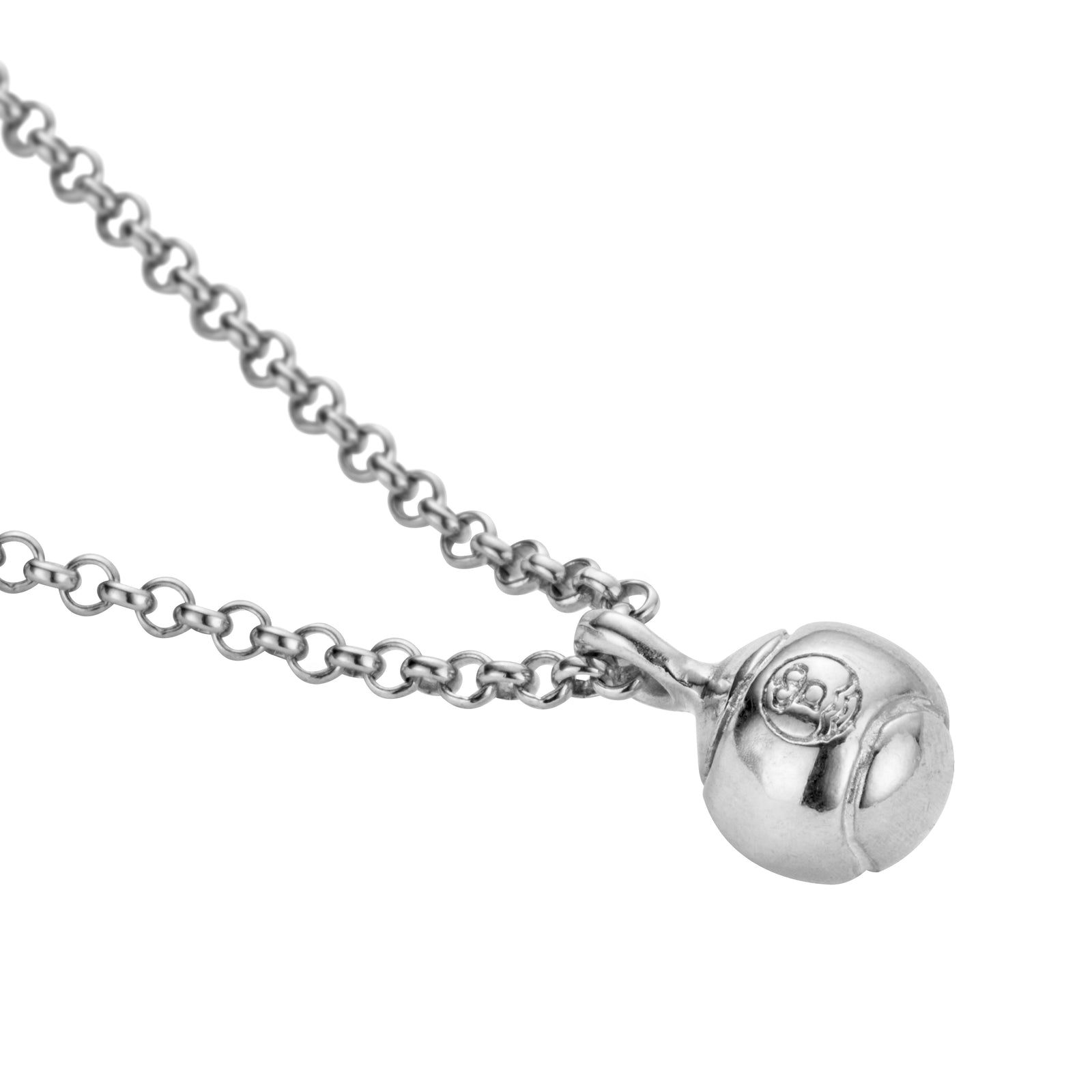 Silver DD Tennis Ball Necklace