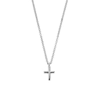 Silver Diamond Mini Cross Necklace