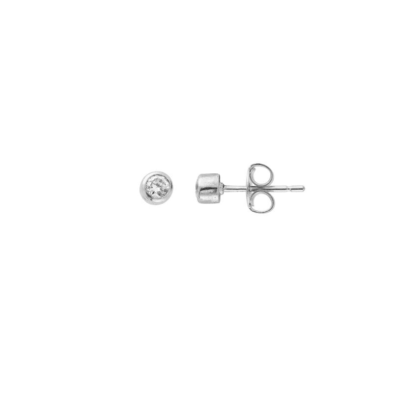 Silver Diamond 'Strength' Stud Earring