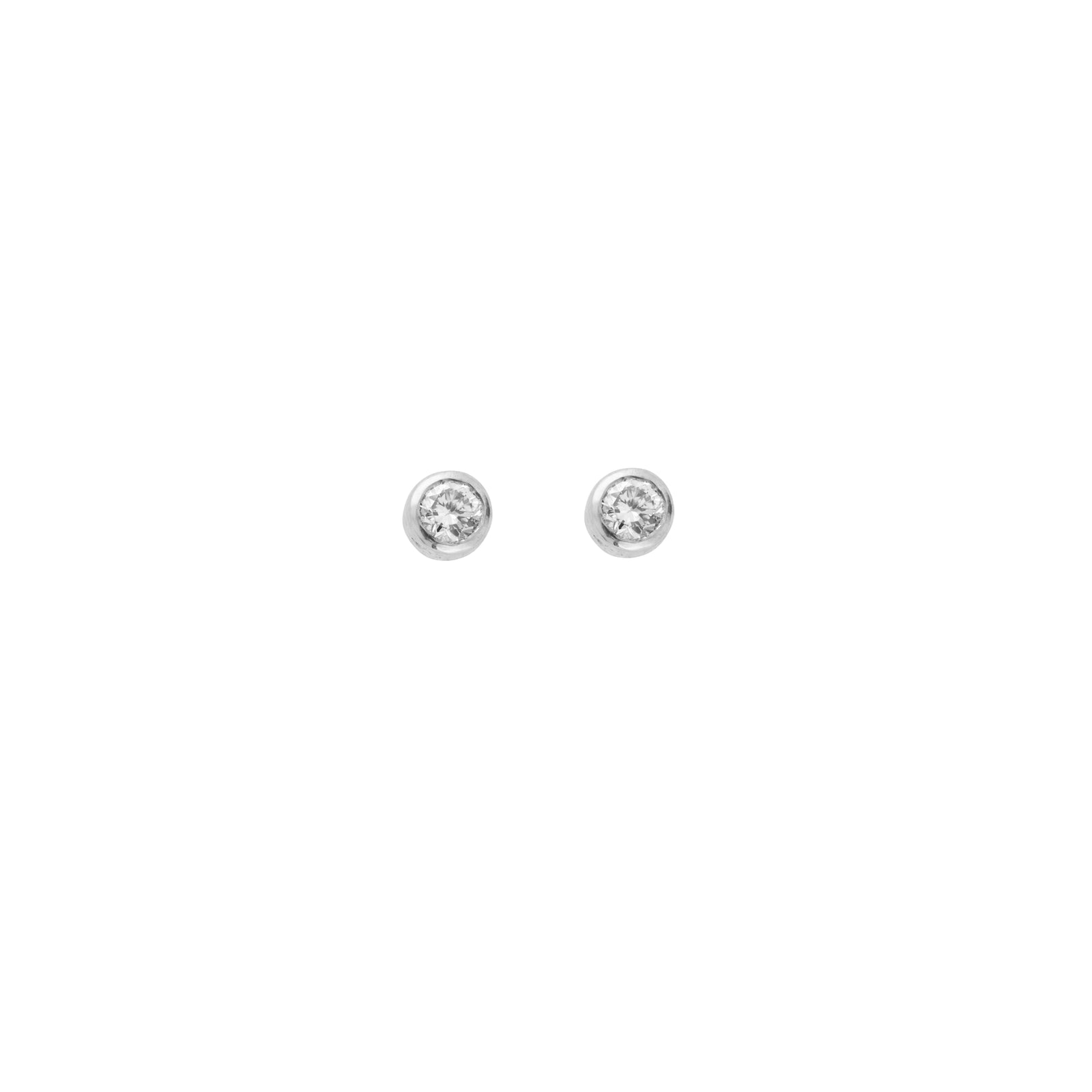 Silver Diamond 'Strength' Stud Earring
