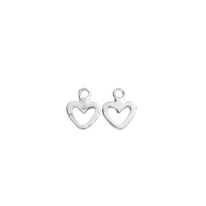 Silver Mini Open Heart Earring Charms