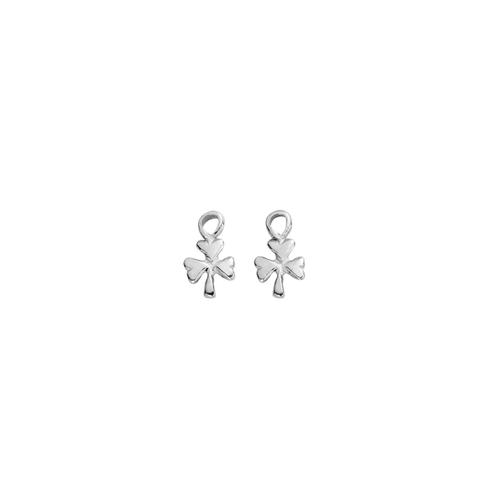 Silver Baby Shamrock Earring Charms