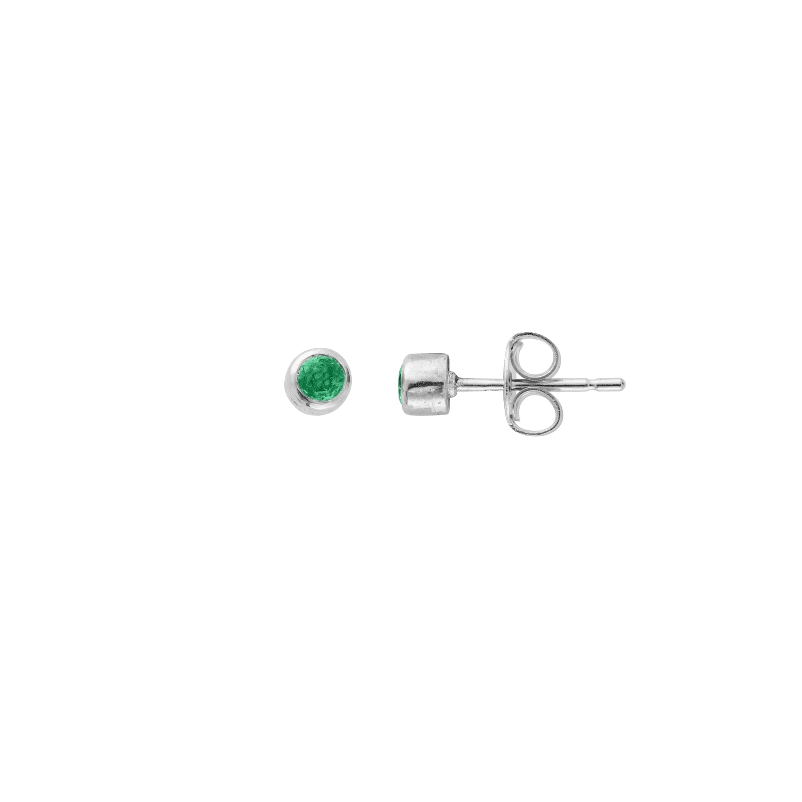 Silver Emerald 'Manifest' Stud Earring