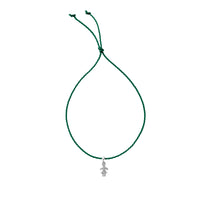 Silver Little Girl Cord Bracelet