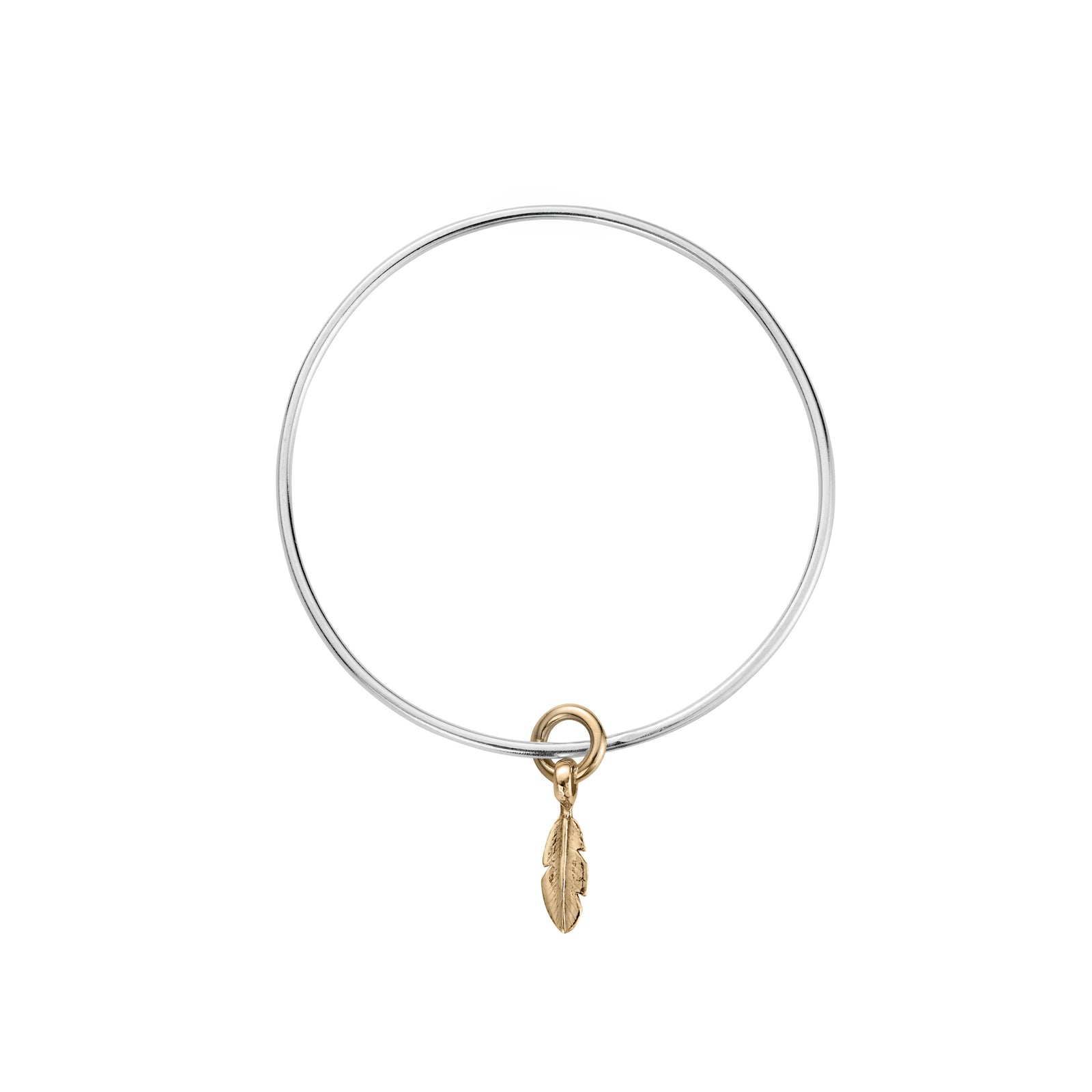 Silver & Gold Baby Feather Bangle