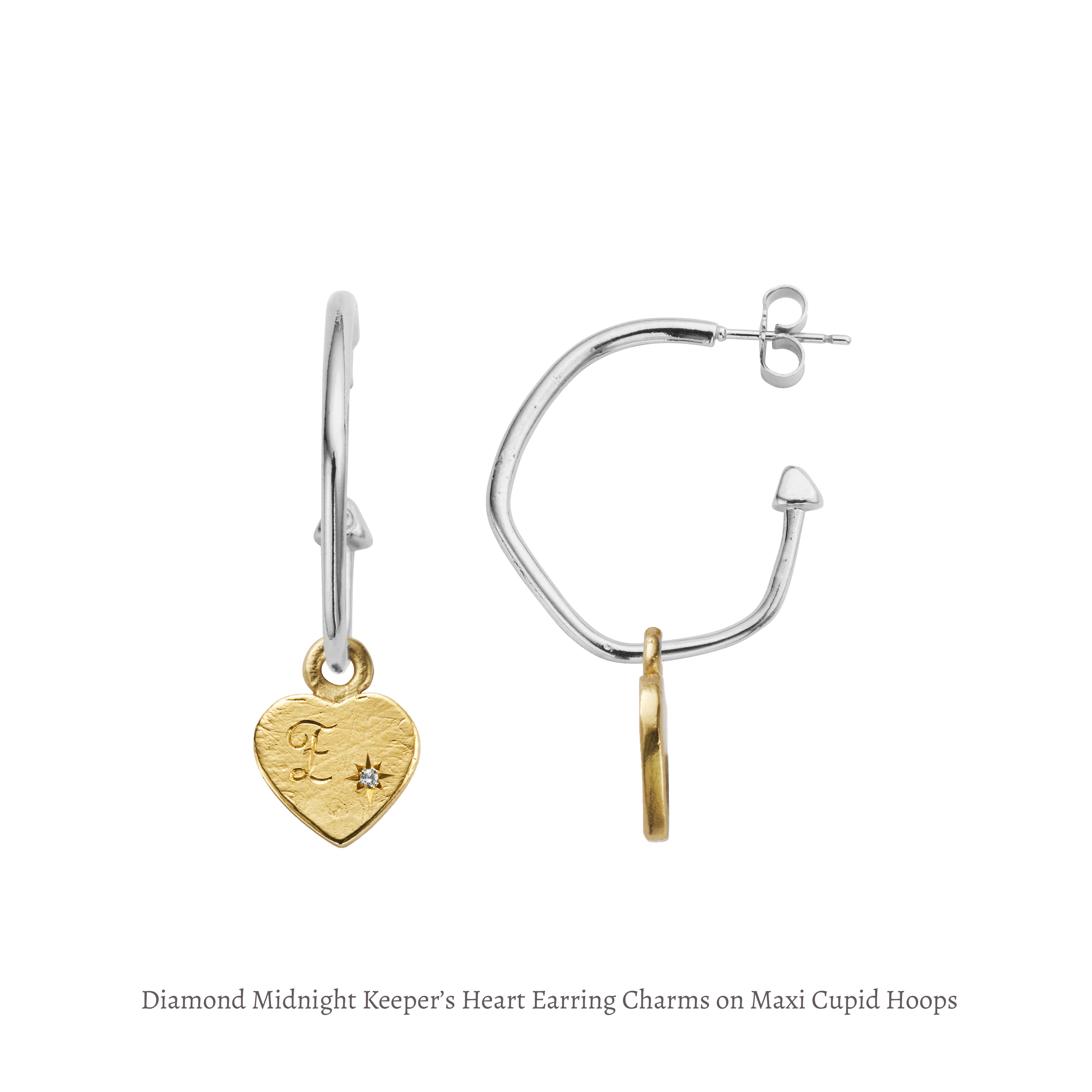 Gold Diamond Midnight Keeper's Heart Earring Charms – Daniella Draper