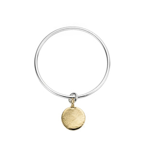 Silver & Gold Large Moon Bangle