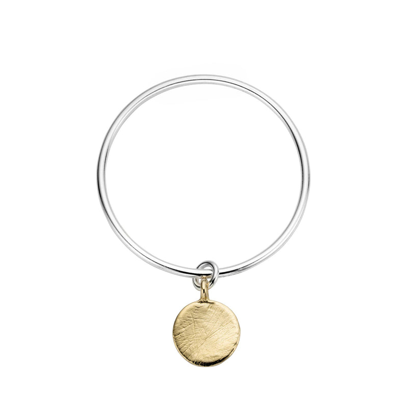 Silver & Gold Large Moon Bangle