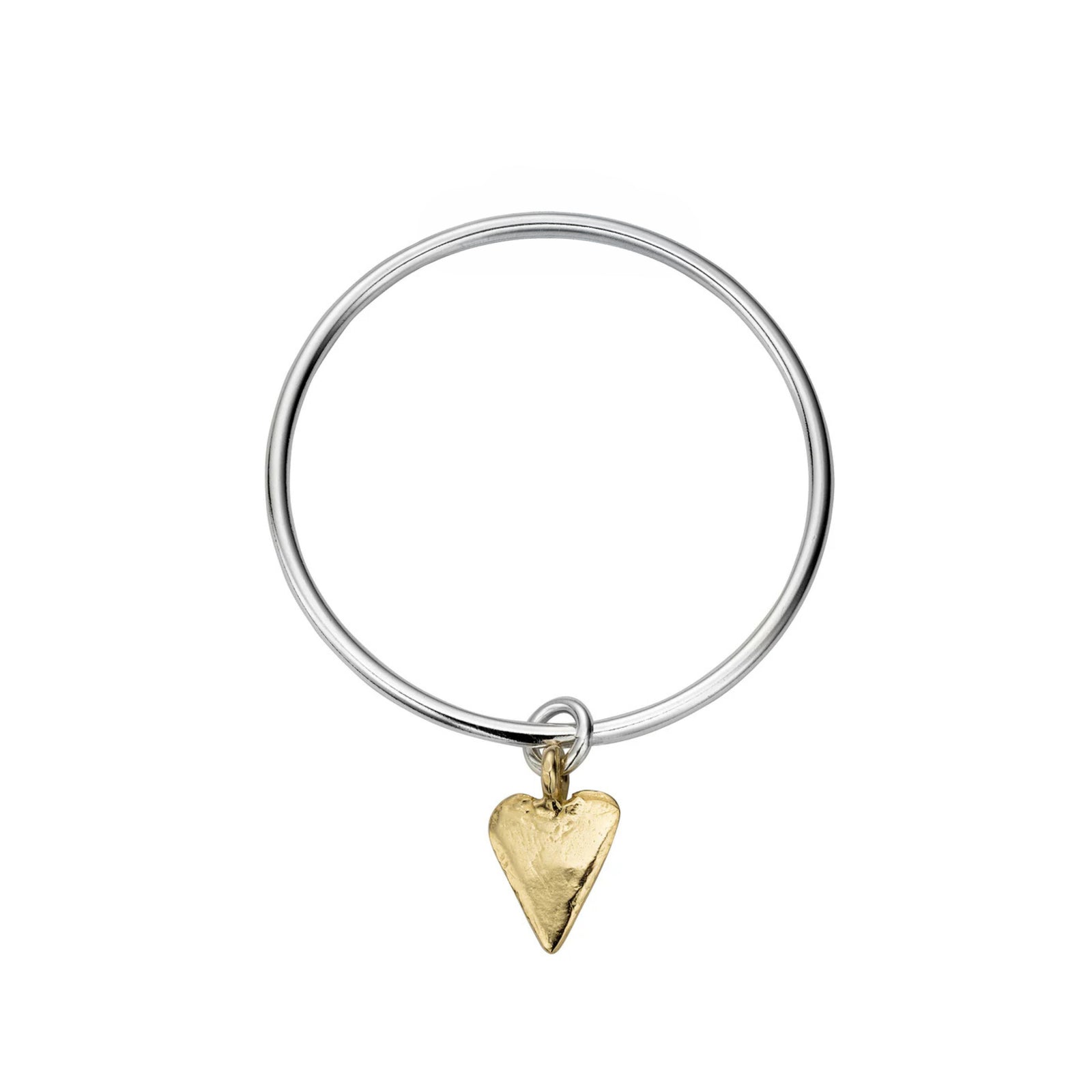 Silver & Gold Maxi Heart Bangle