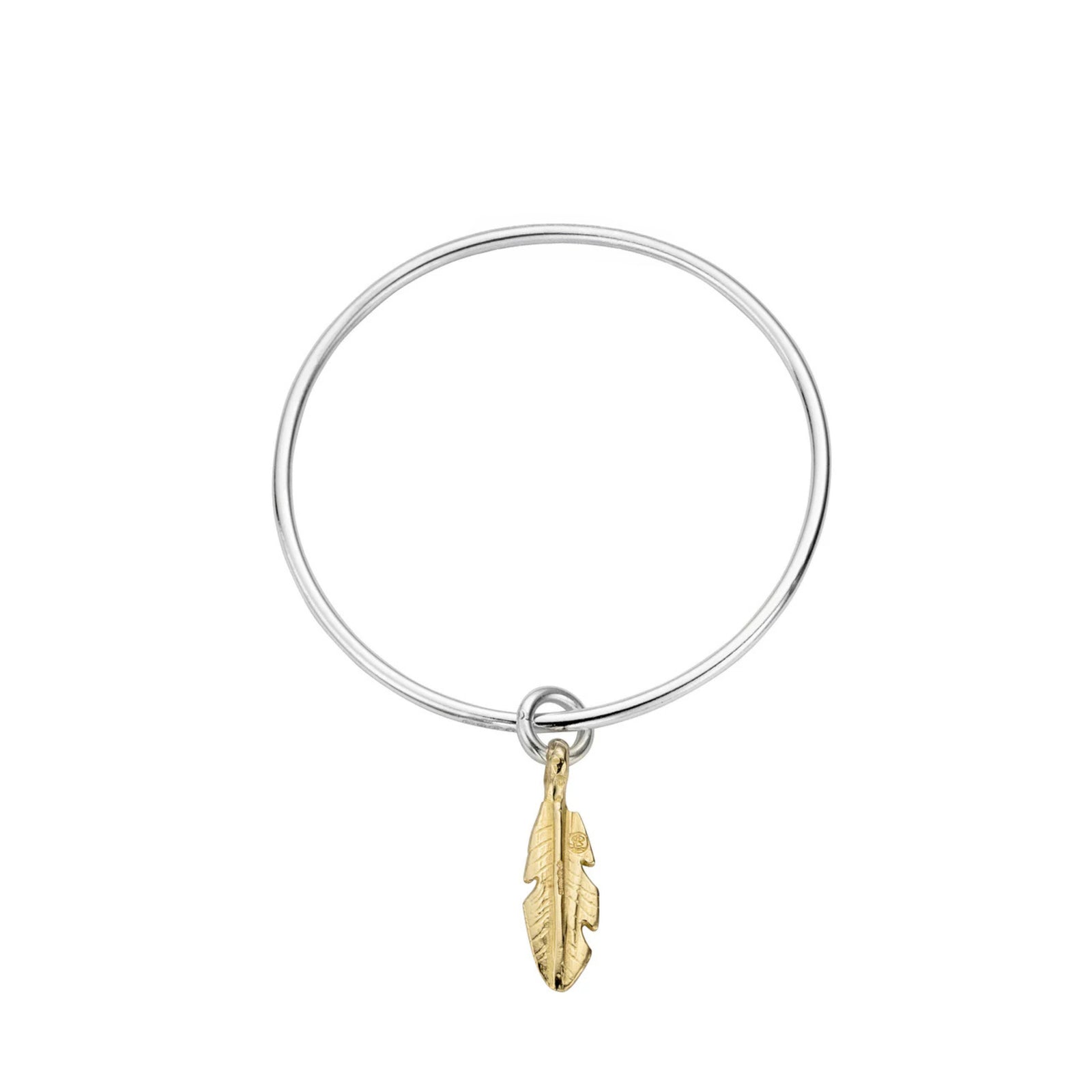 Silver & Gold Medium Feather Bangle